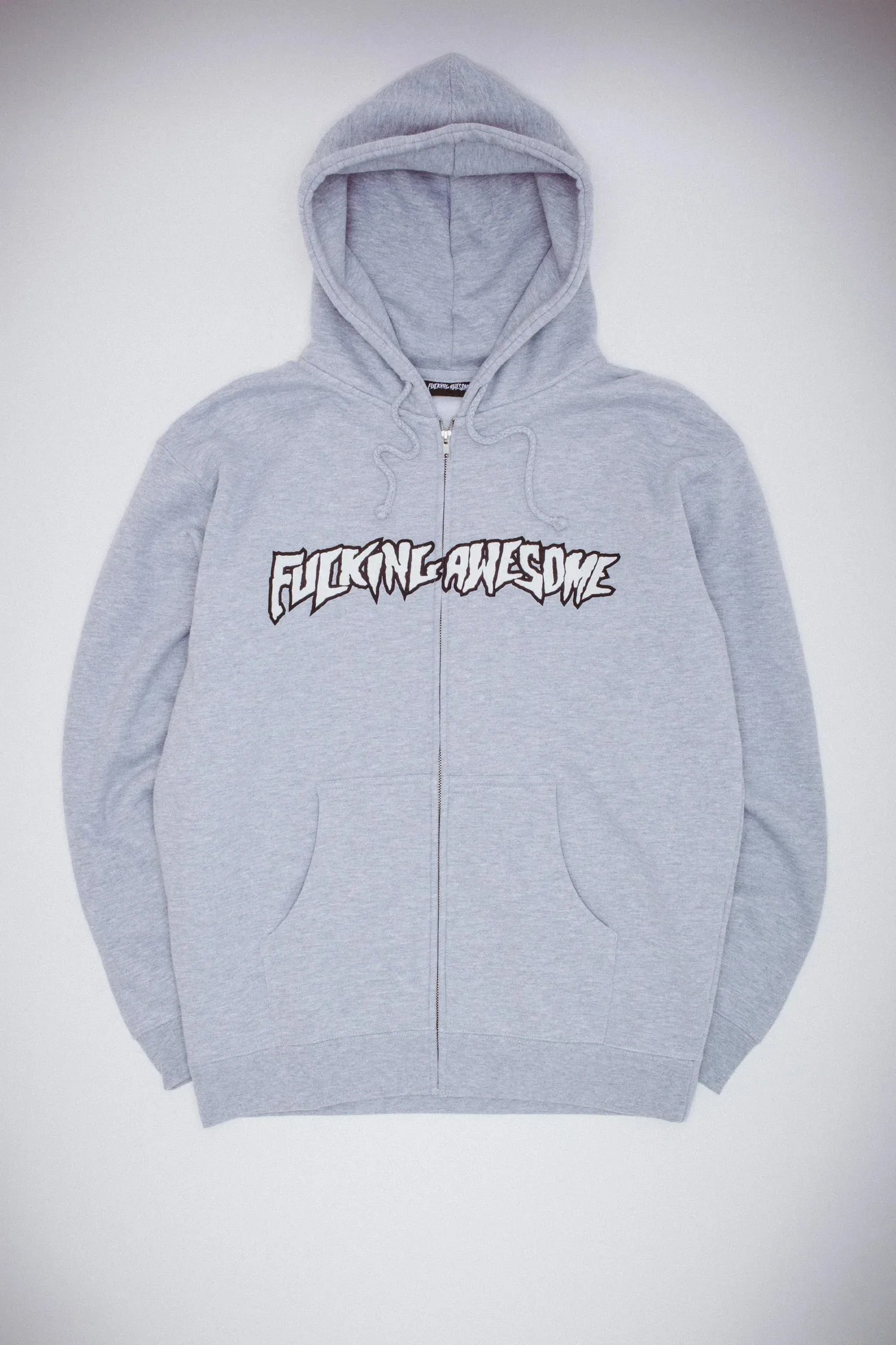 Fucking Awesome - Stamp Logo Zip Hoodie - Heather Grey