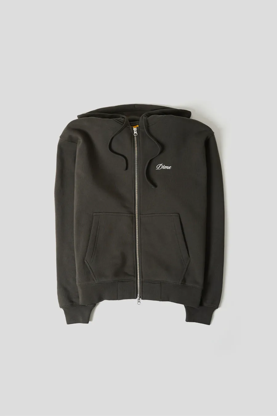 HOODIE CURSIVE SMALL LOGO ZIP NOIR DLAV