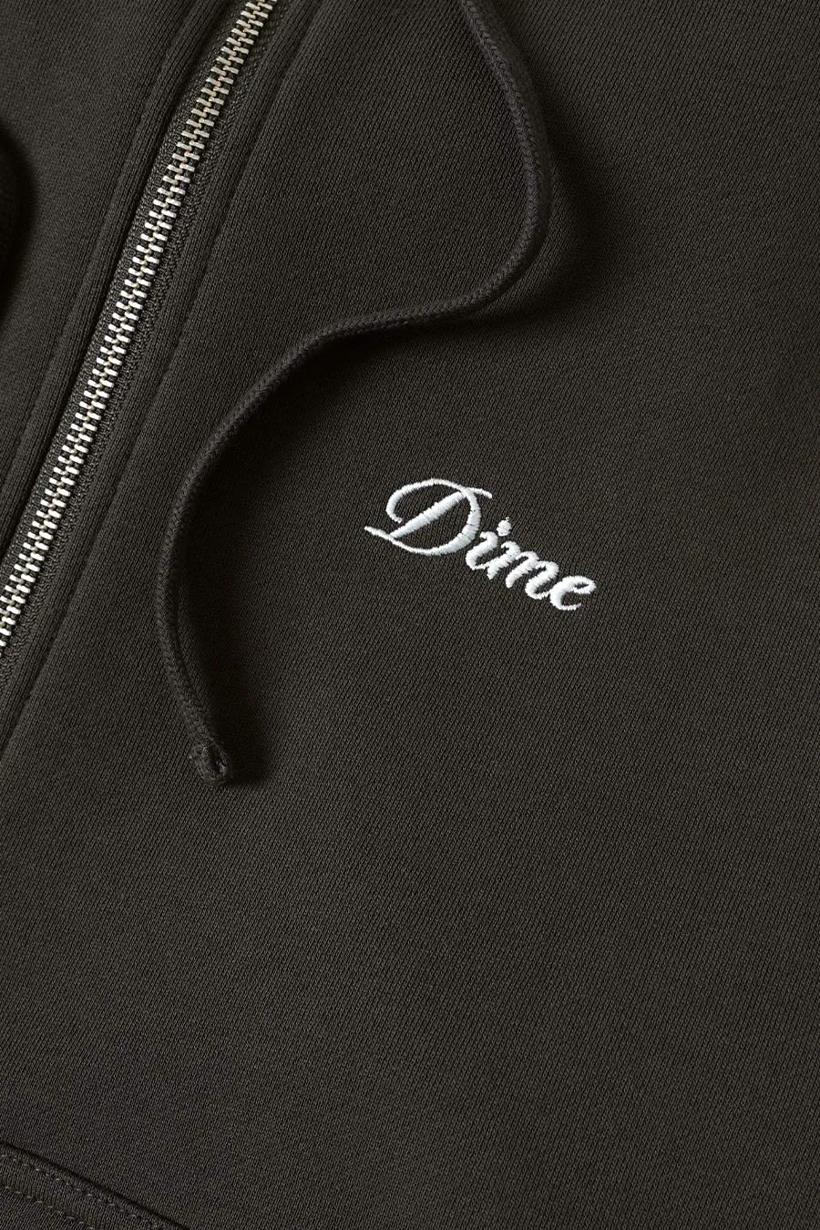 HOODIE CURSIVE SMALL LOGO ZIP NOIR DLAV