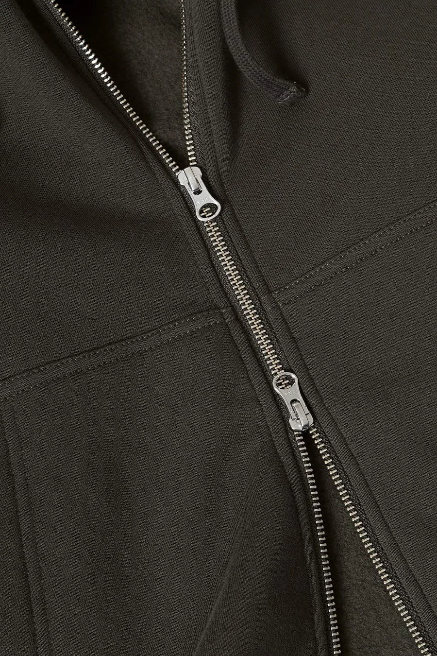 HOODIE CURSIVE SMALL LOGO ZIP NOIR DLAV