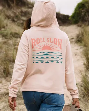 Hoodie en coton recyclé Rolling Slow - Rose Pêche