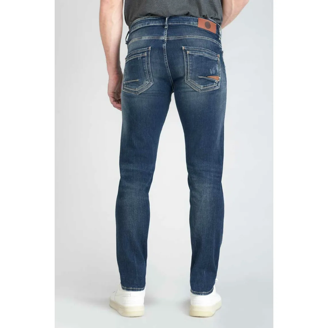 Jeans ajusté stretch 700/11, longueur 34 bleu en coton Tate | 3 Suisses