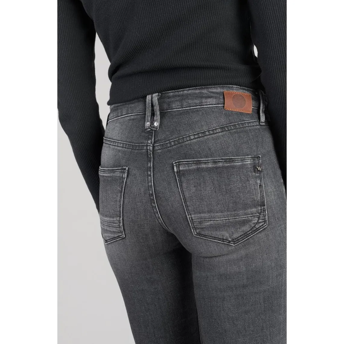 Jeans flare, très évasé , longueur 34 noir en coton | 3 Suisses