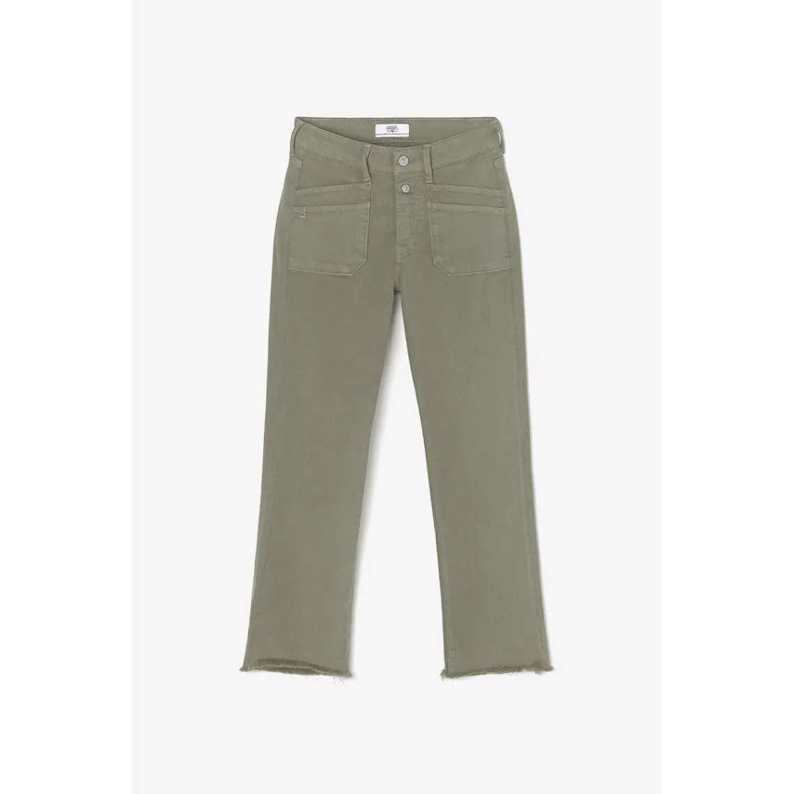 Jeans regular, droit pricilia, 7/8ème vert en coton | 3 Suisses