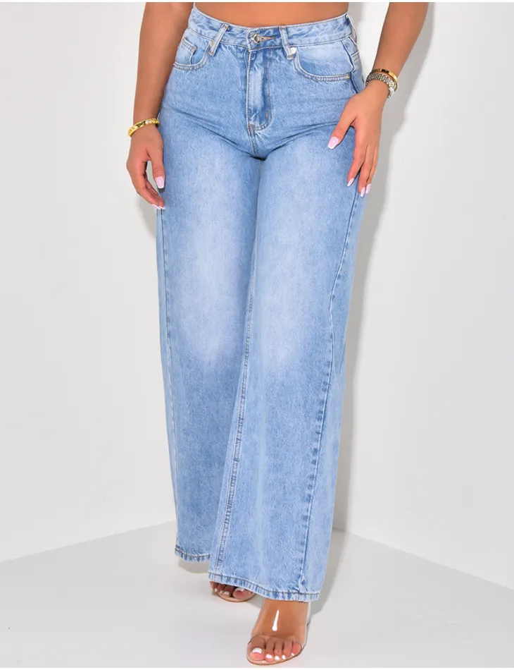 Jeans taille haute coupe large / 59561 - JEANS INDUSTRY