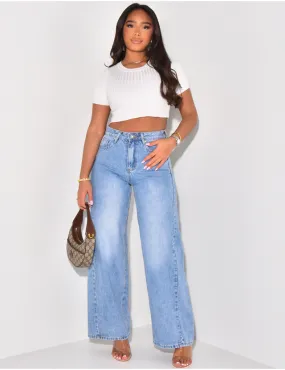 Jeans taille haute coupe large / 59561 - JEANS INDUSTRY