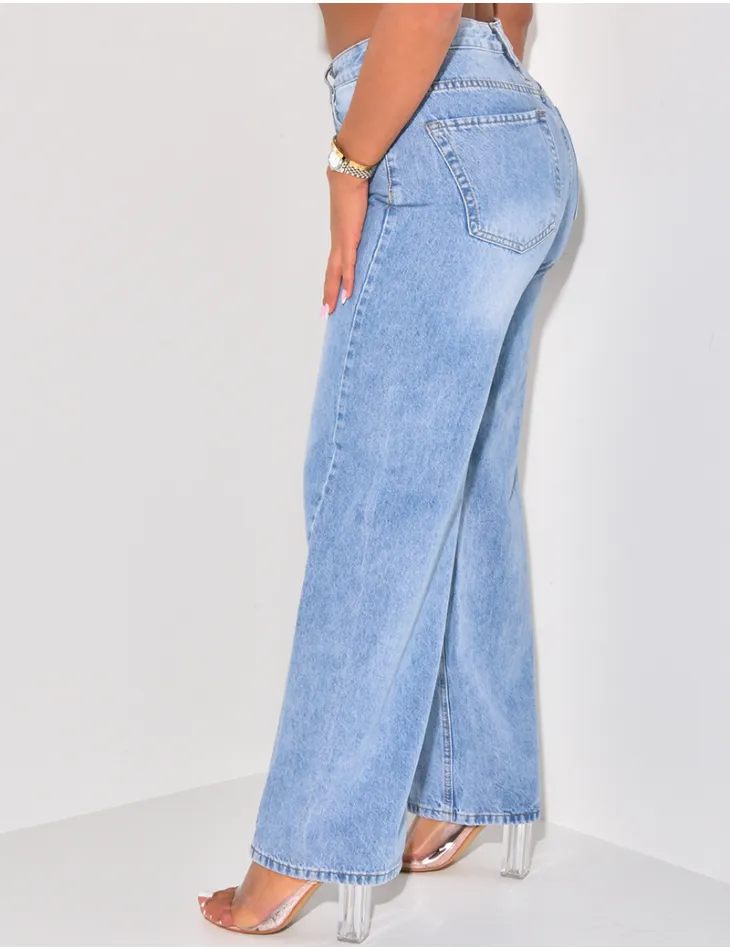 Jeans taille haute coupe large / 59561 - JEANS INDUSTRY