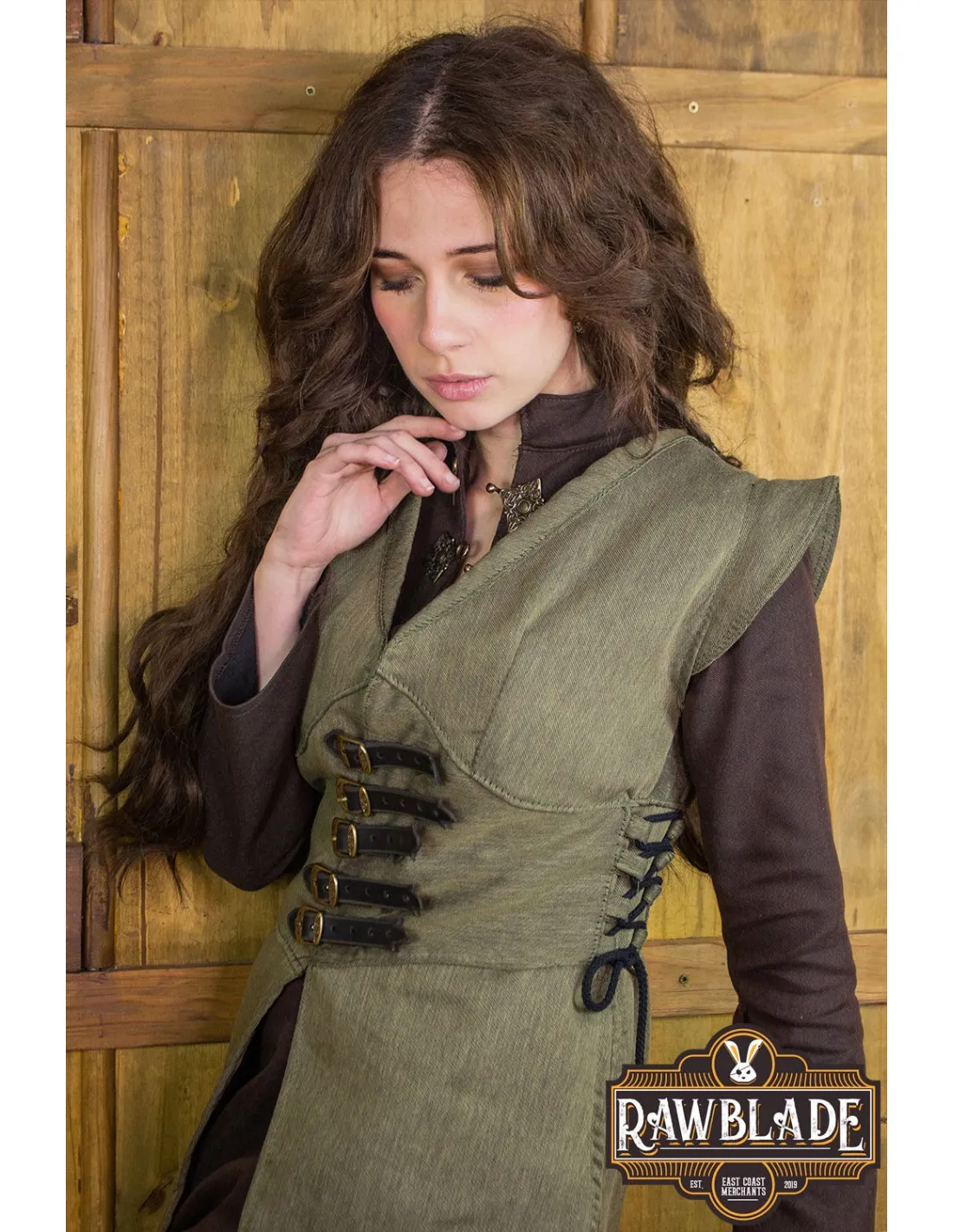 Kryo Tunique ouverte elfique pour femme - Vert ⚔️ Boutique Épées