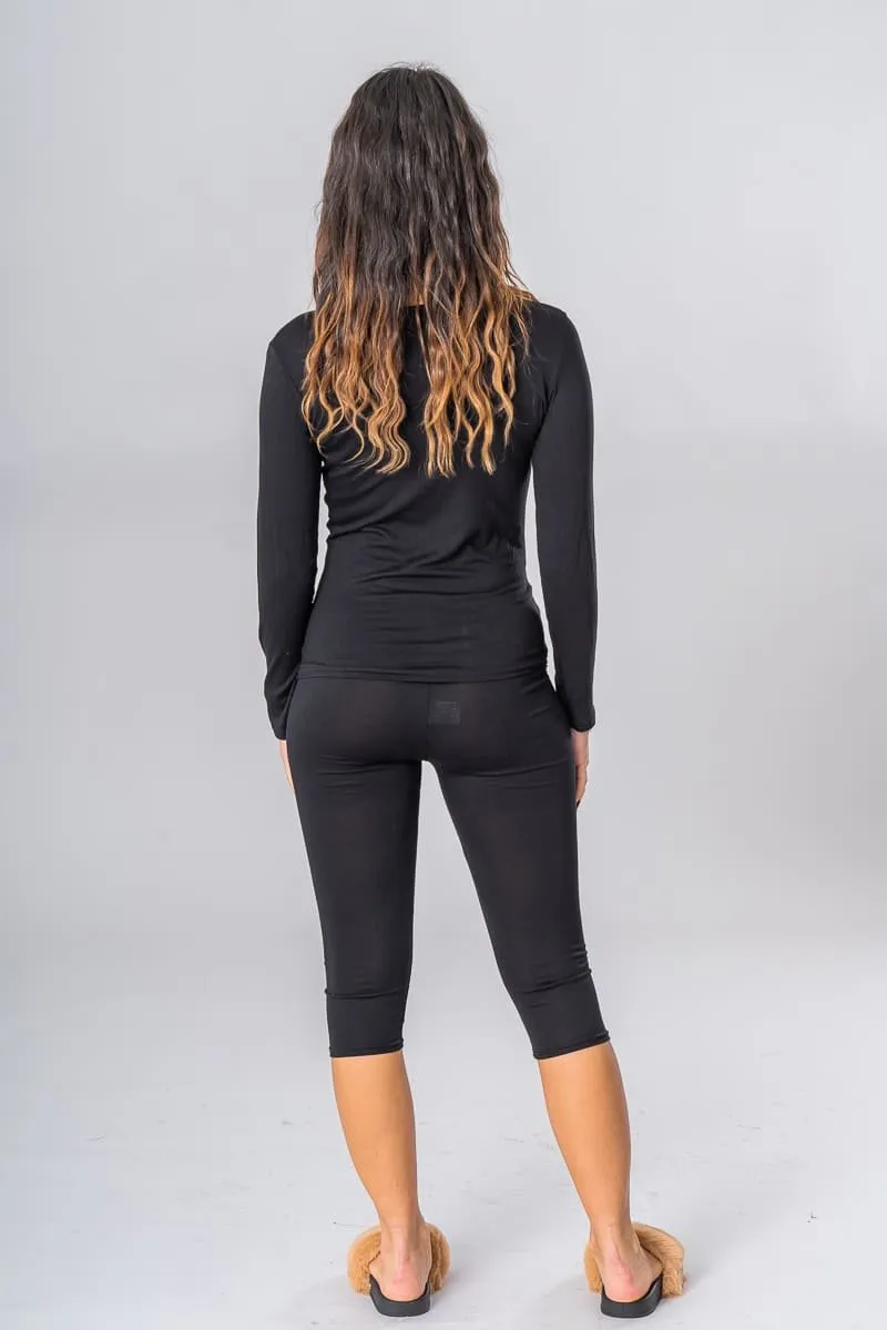 Legging pantacourt noir