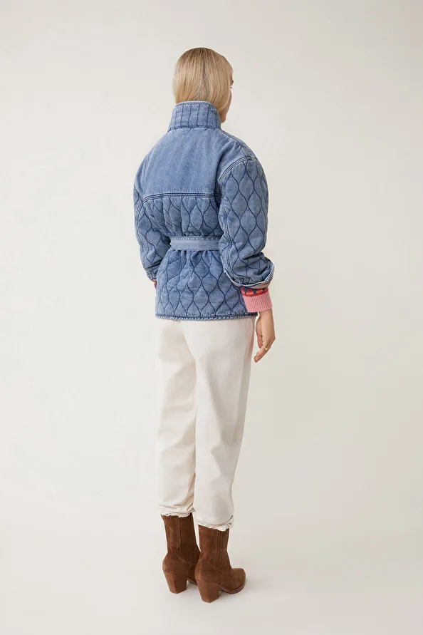 Manteau matelassé oversize en jeans