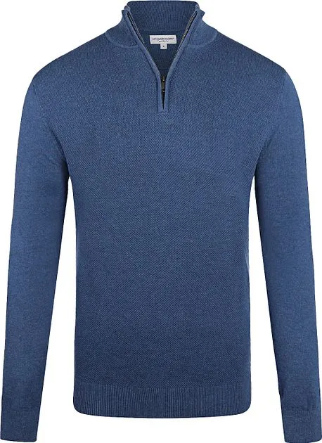 McGregor Pull Half Zip Mix Laine Merino Bleu Foncé MM232.12