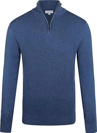 McGregor Pull Half Zip Mix Laine Merino Bleu Foncé MM232.12