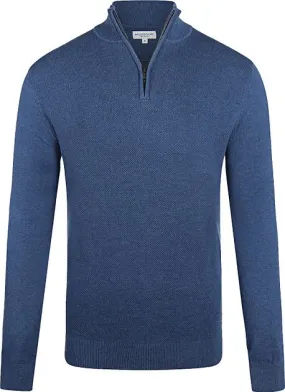 McGregor Pull Half Zip Mix Laine Merino Bleu Foncé MM232.12