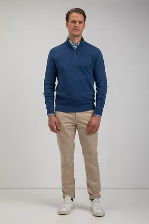 McGregor Pull Half Zip Mix Laine Merino Bleu Foncé MM232.12