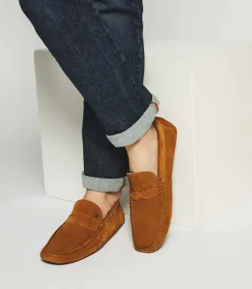 Mocassins en velours camel