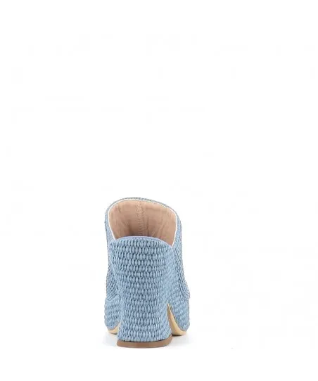 MULE SABOT RAFIA BLEU JEANS