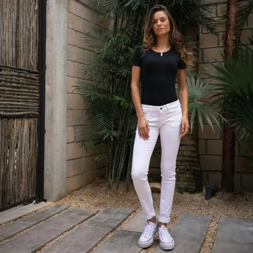 Pantalon / Jeans blanc Freeman T Porter Alexa slim femme