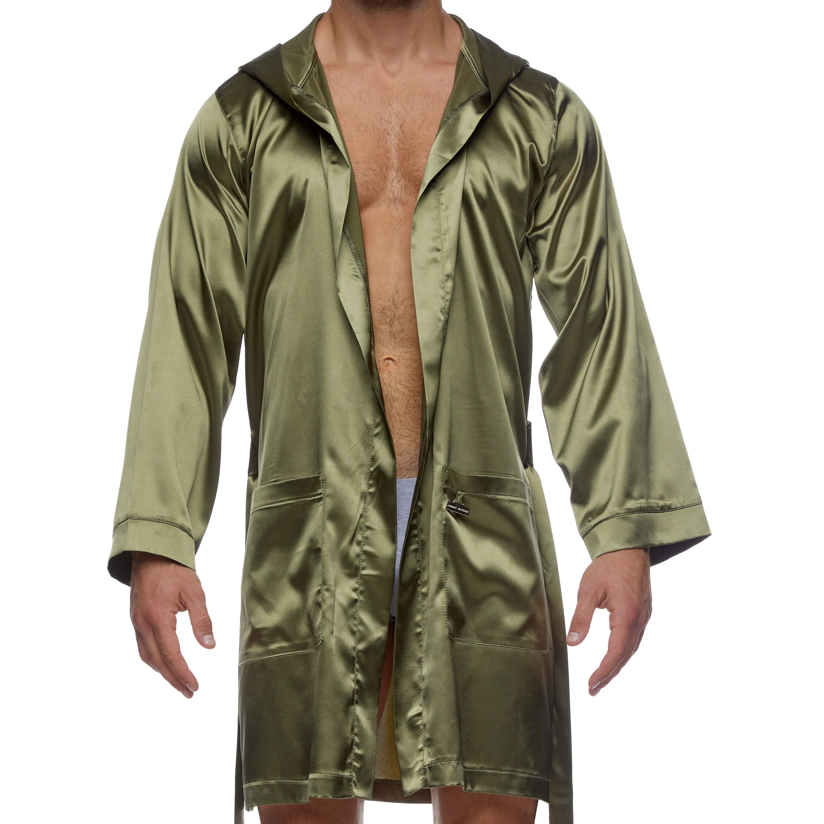 Peignoir Core Satin - kaki - Modus Vivendi : vente peignoirs homme ...