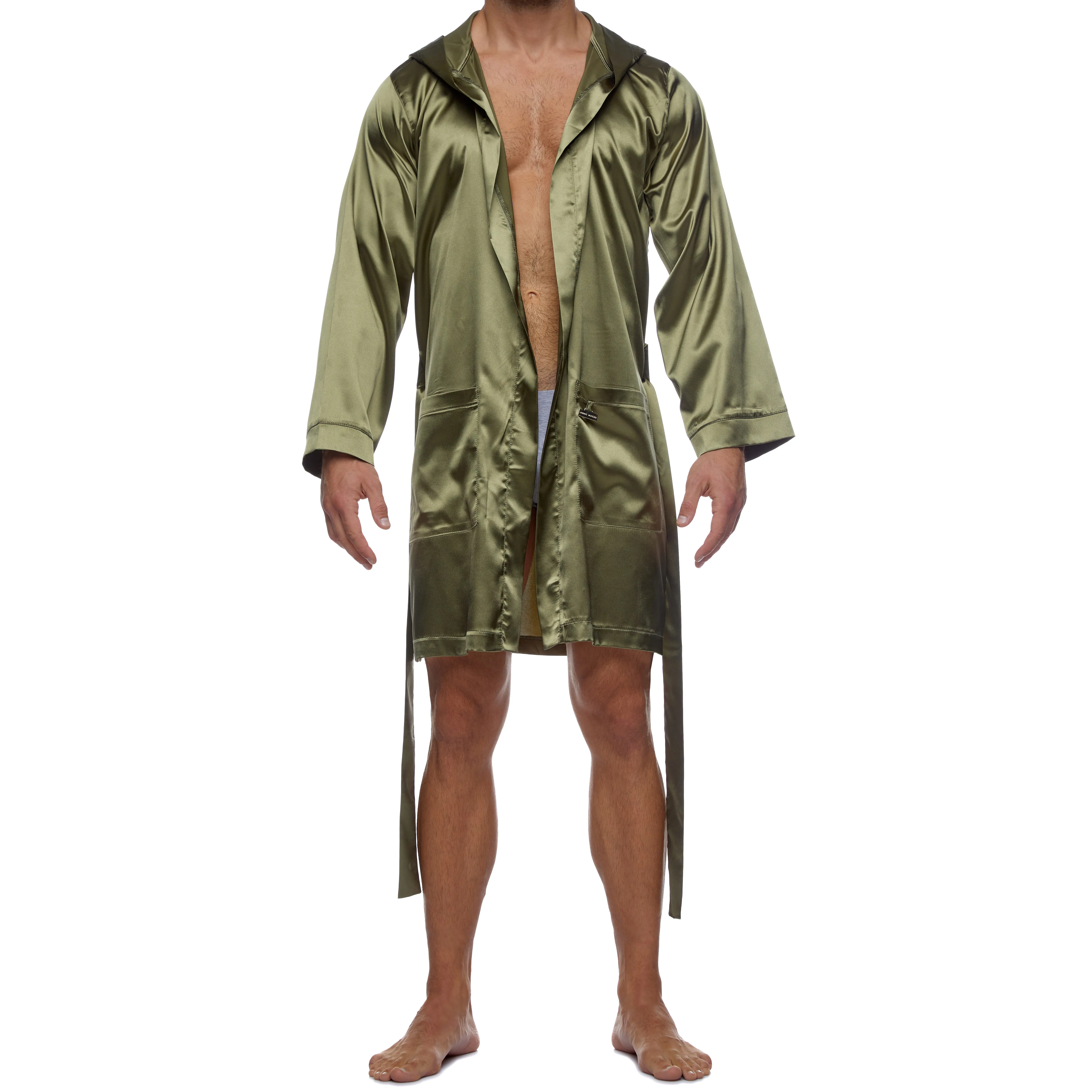 Peignoir Core Satin - kaki - Modus Vivendi : vente peignoirs homme ...