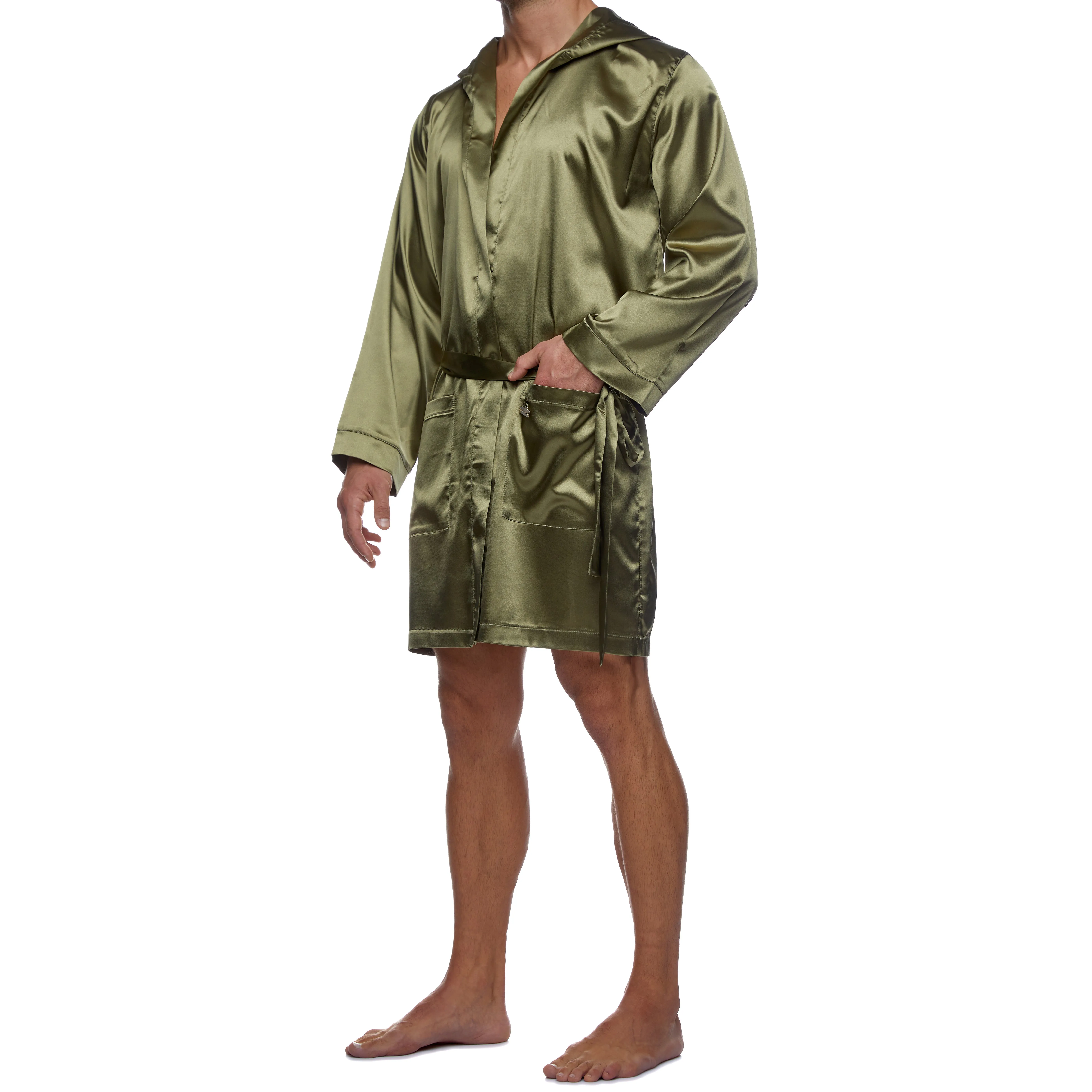 Peignoir Core Satin - kaki - Modus Vivendi : vente peignoirs homme ...