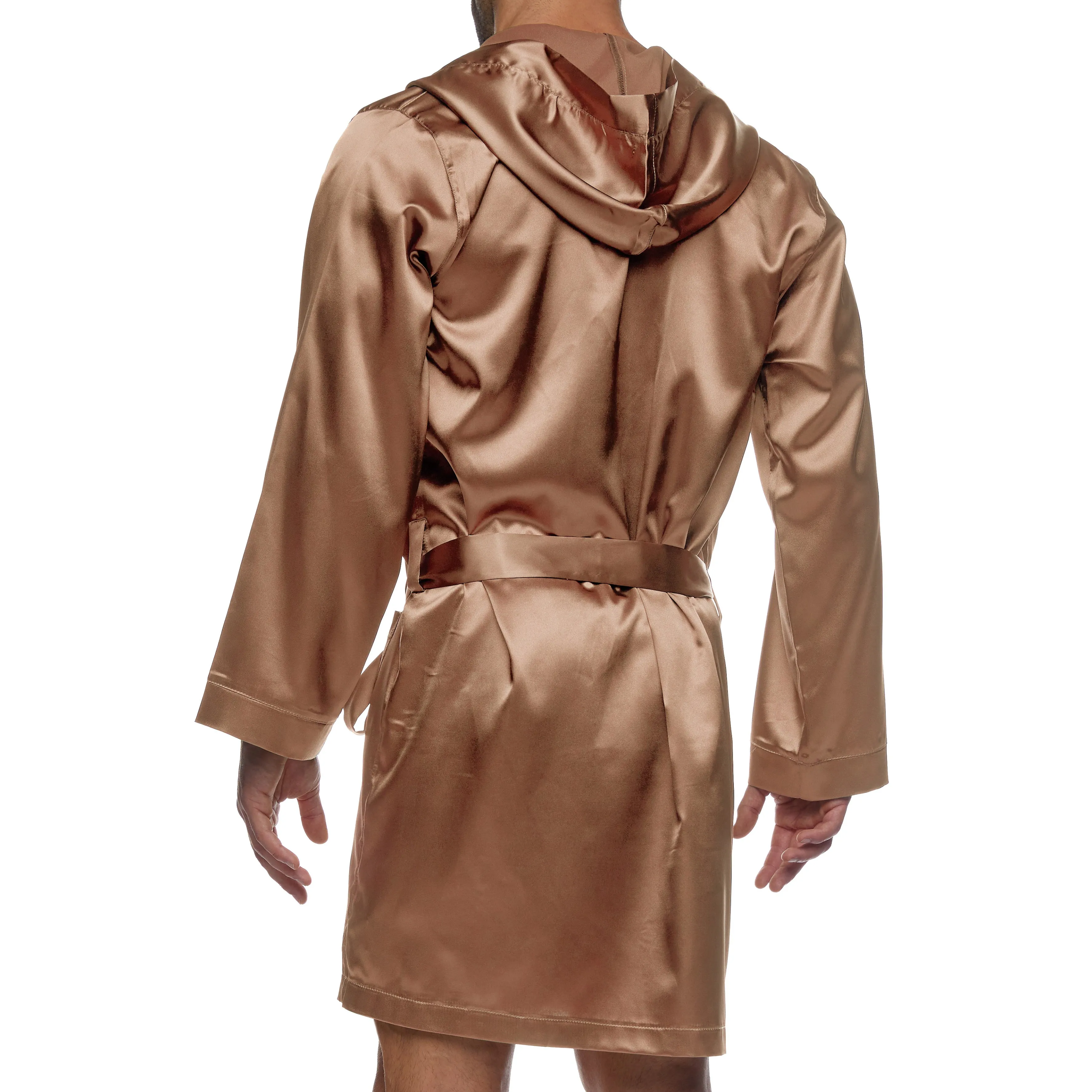 Peignoir Core Satin - marron - Modus Vivendi : vente peignoirs homm...