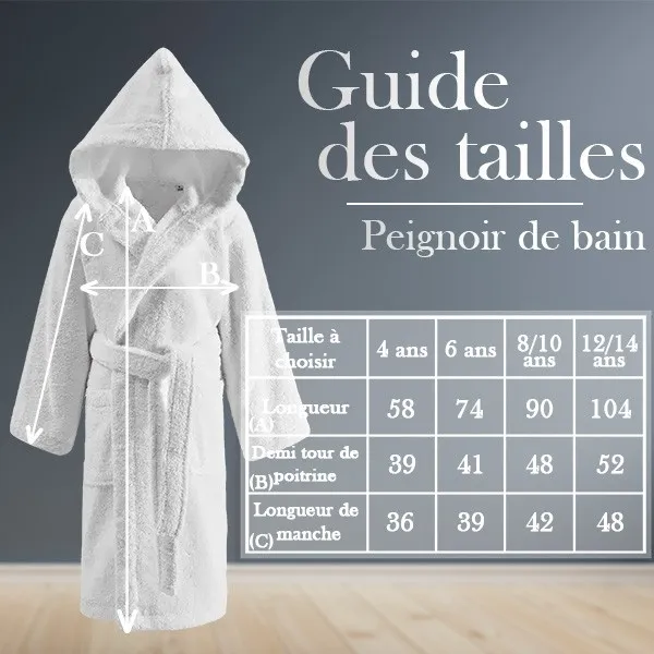 Peignoir de bain blanc enfant