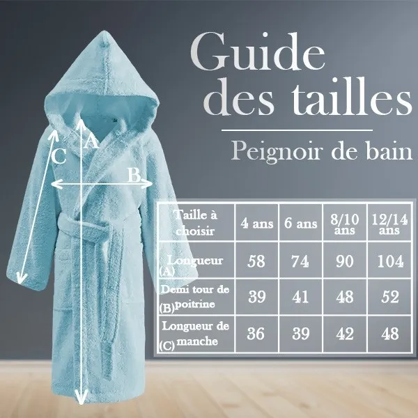 Peignoir de bain bleu enfant