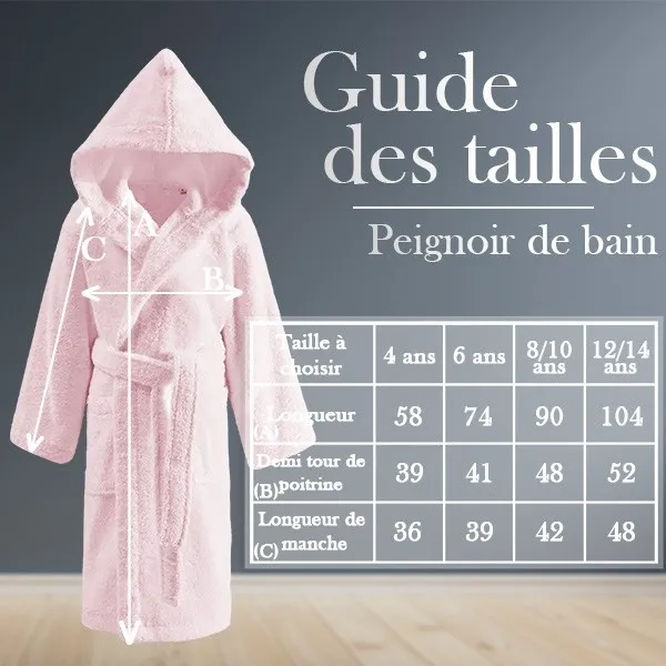 Peignoir de bain rose enfant