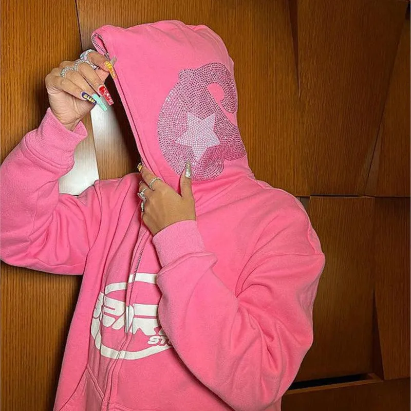 Pink full zip hoodie