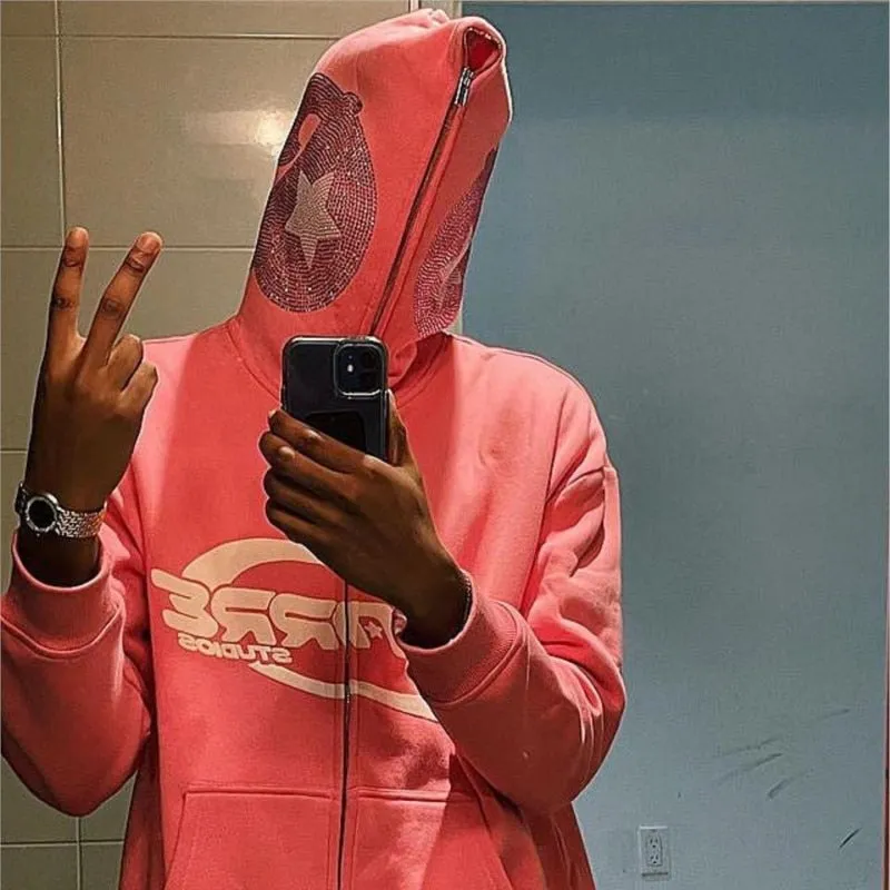 Pink full zip hoodie