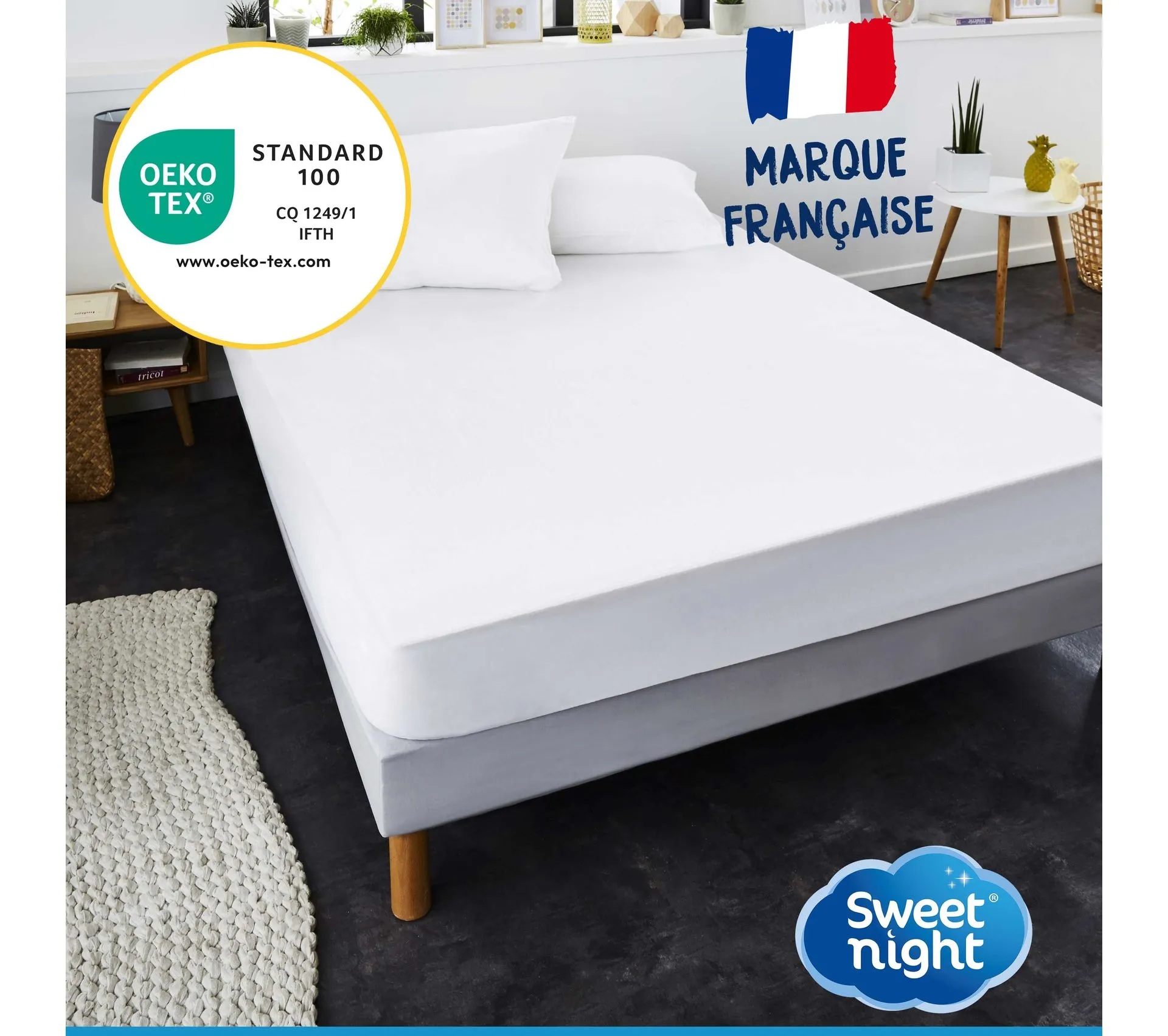 Protège Matelas 160x200 Cm - Alèse Imperméable Et Anti Acariens - Molleton 100% Coton - Silencieux