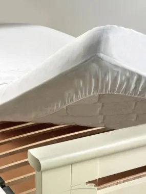 Protège matelas éponge imperméable anti-acariens - Blanc