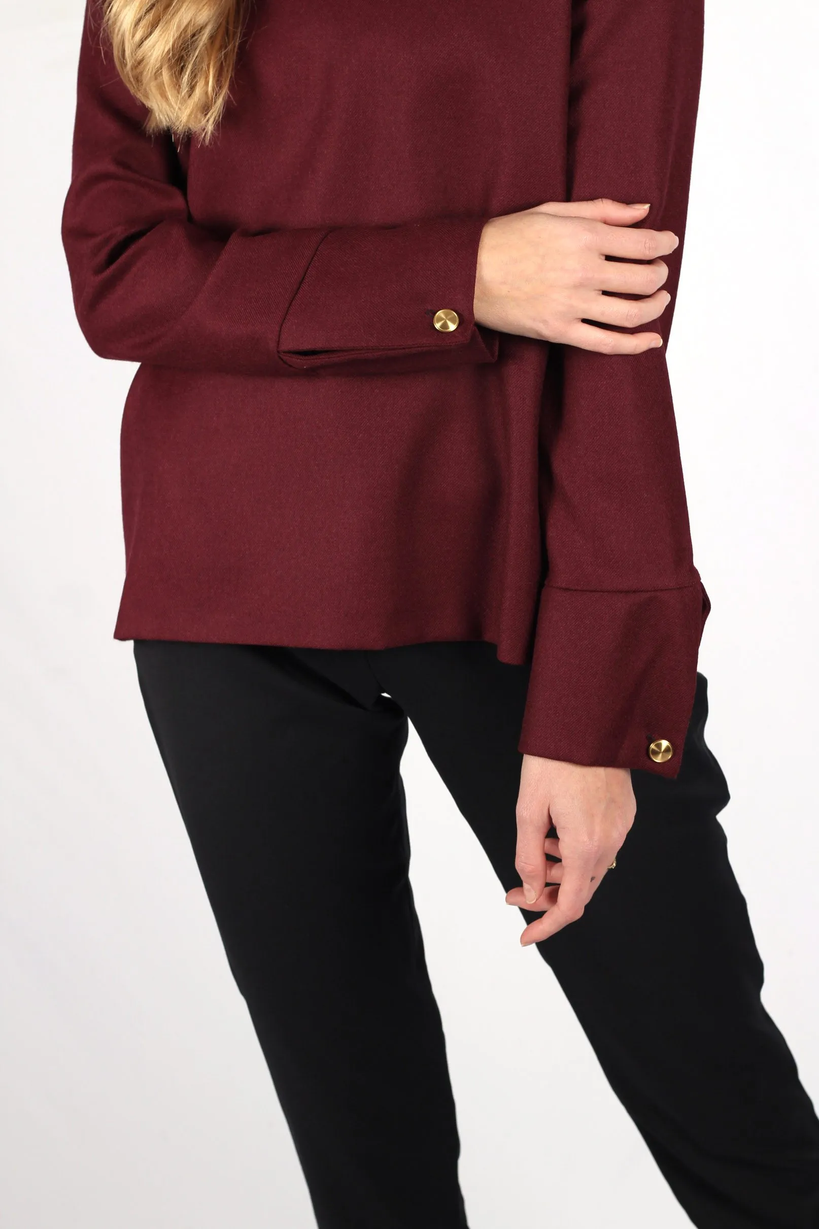 Pull Bordeaux femme en laine flanelle Chloé