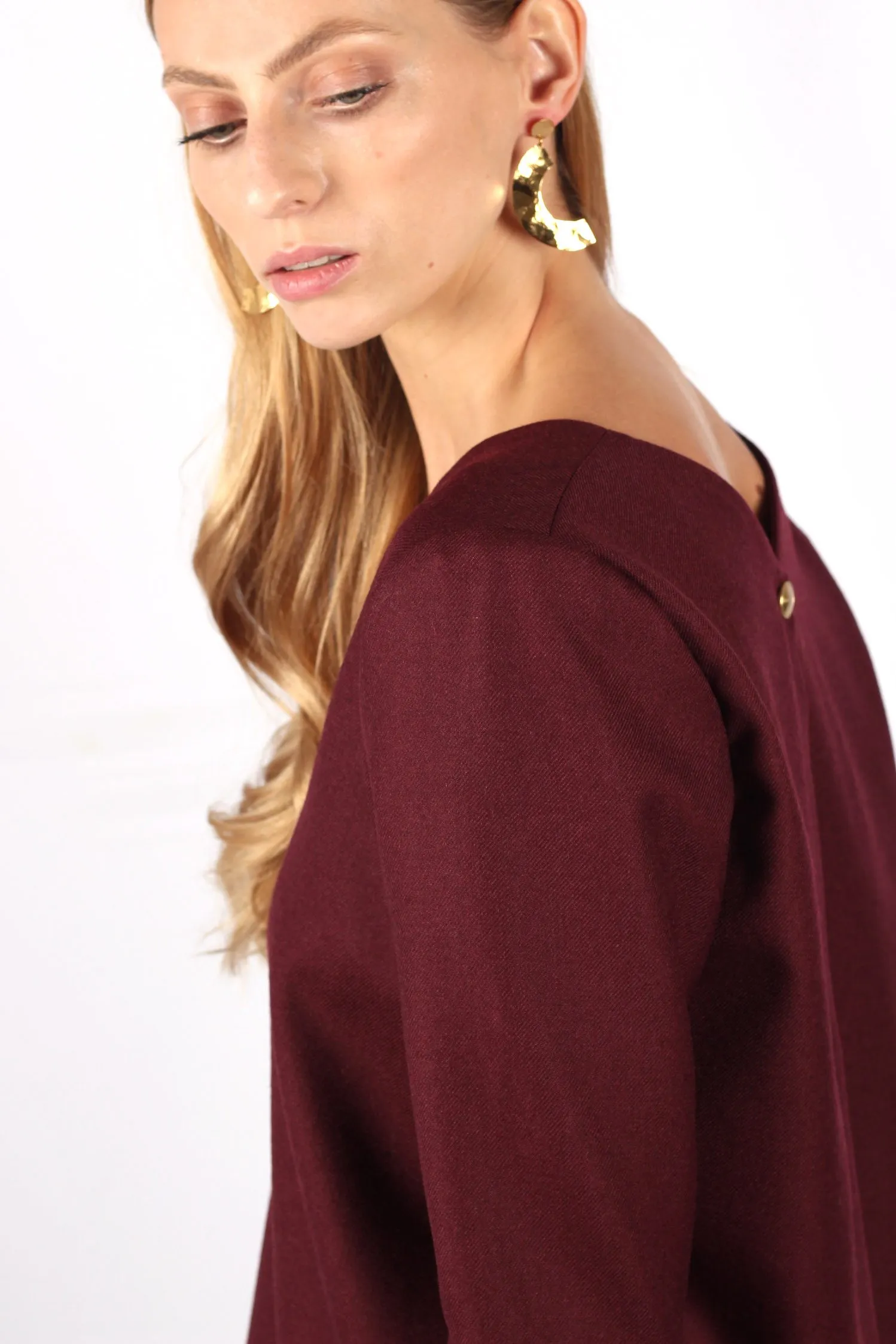 Pull Bordeaux femme en laine flanelle Chloé