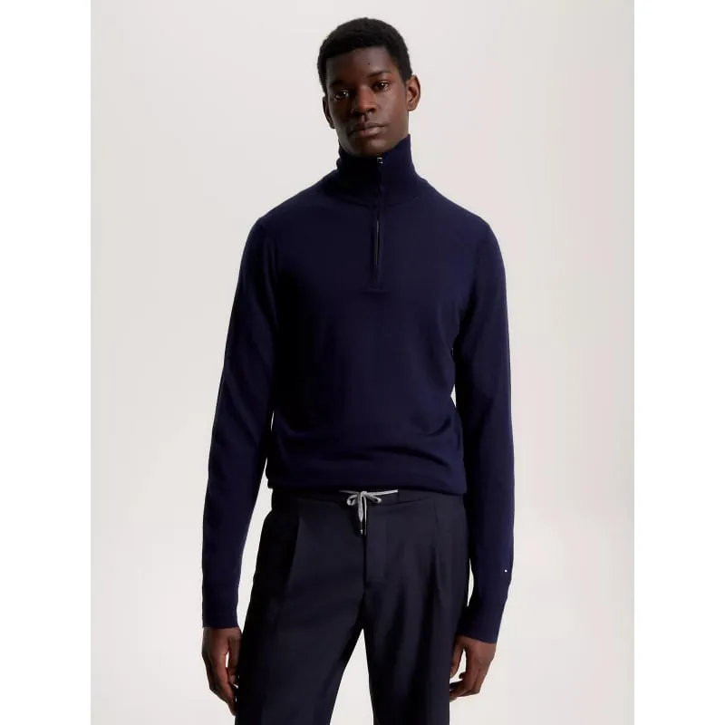 Pull cachemire pima bleu marine homme - Tommy Hilfiger | wimod