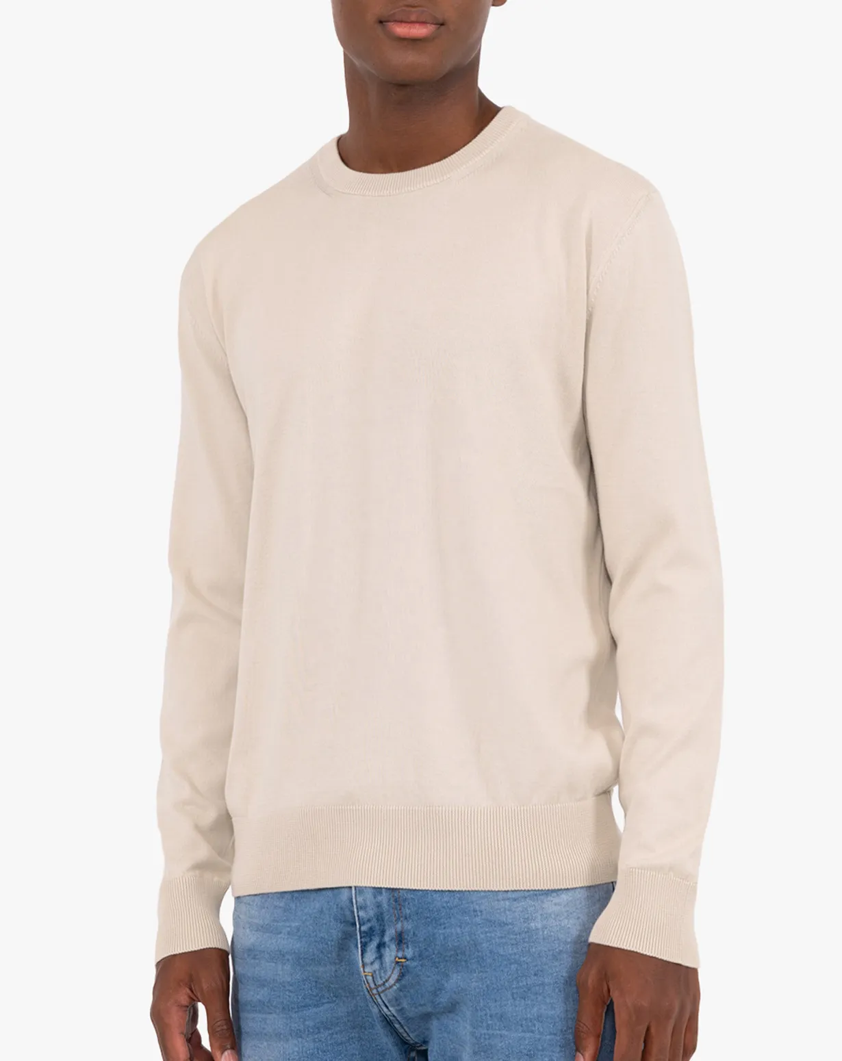 Pull Classique Col Rond en Giza-Coton Homme