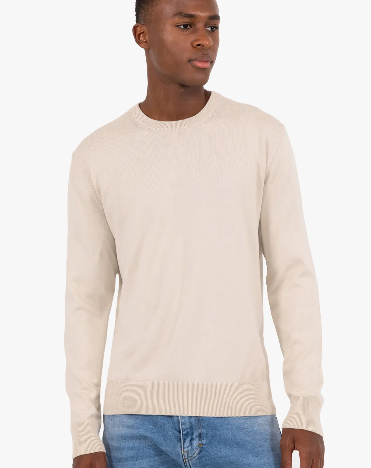 Pull Classique Col Rond en Giza-Coton Homme