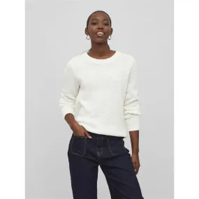 Pull col rond blanc en coton Sia | 3 Suisses