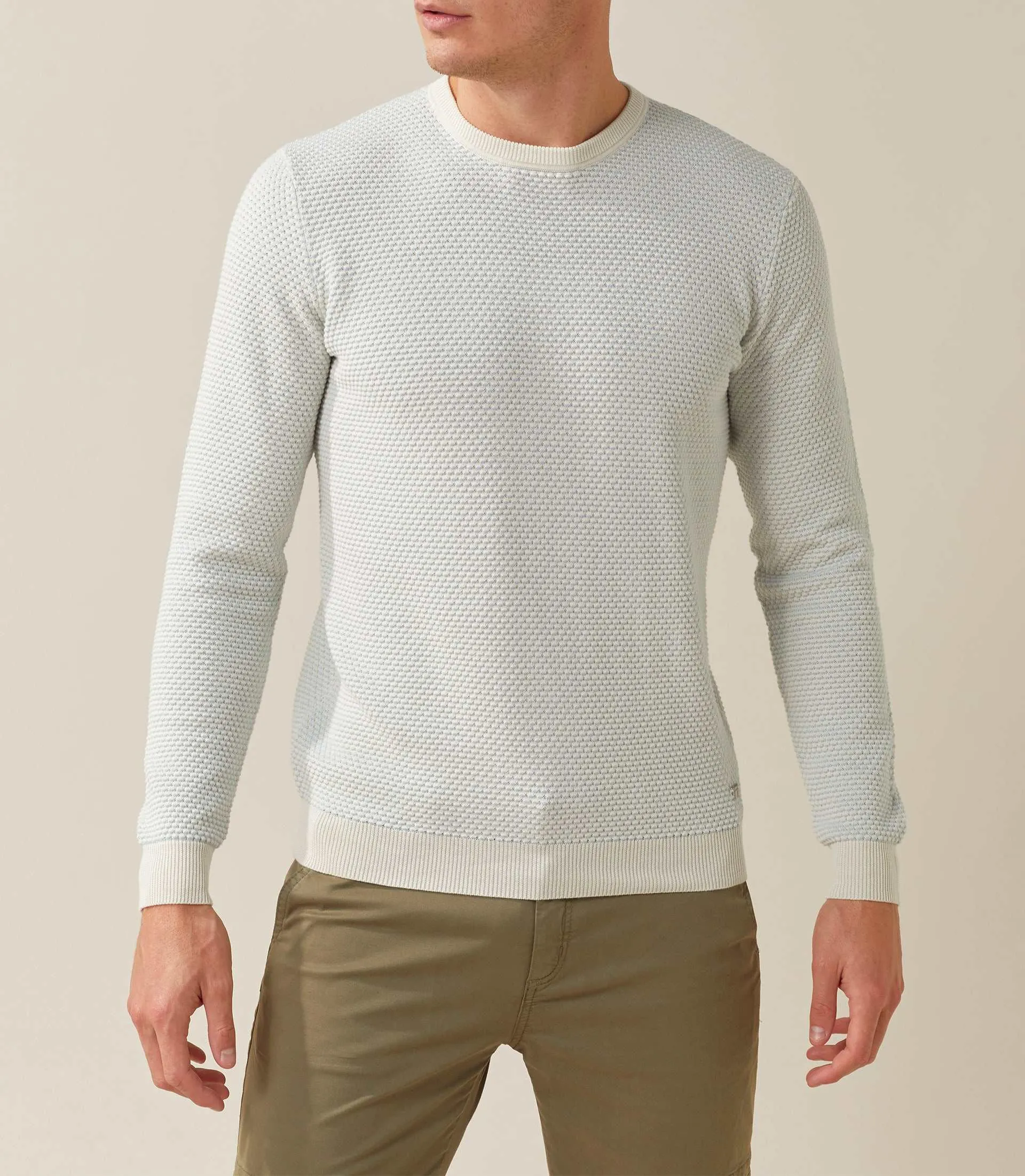 Pull col rond ciel-blanc Fapoleon