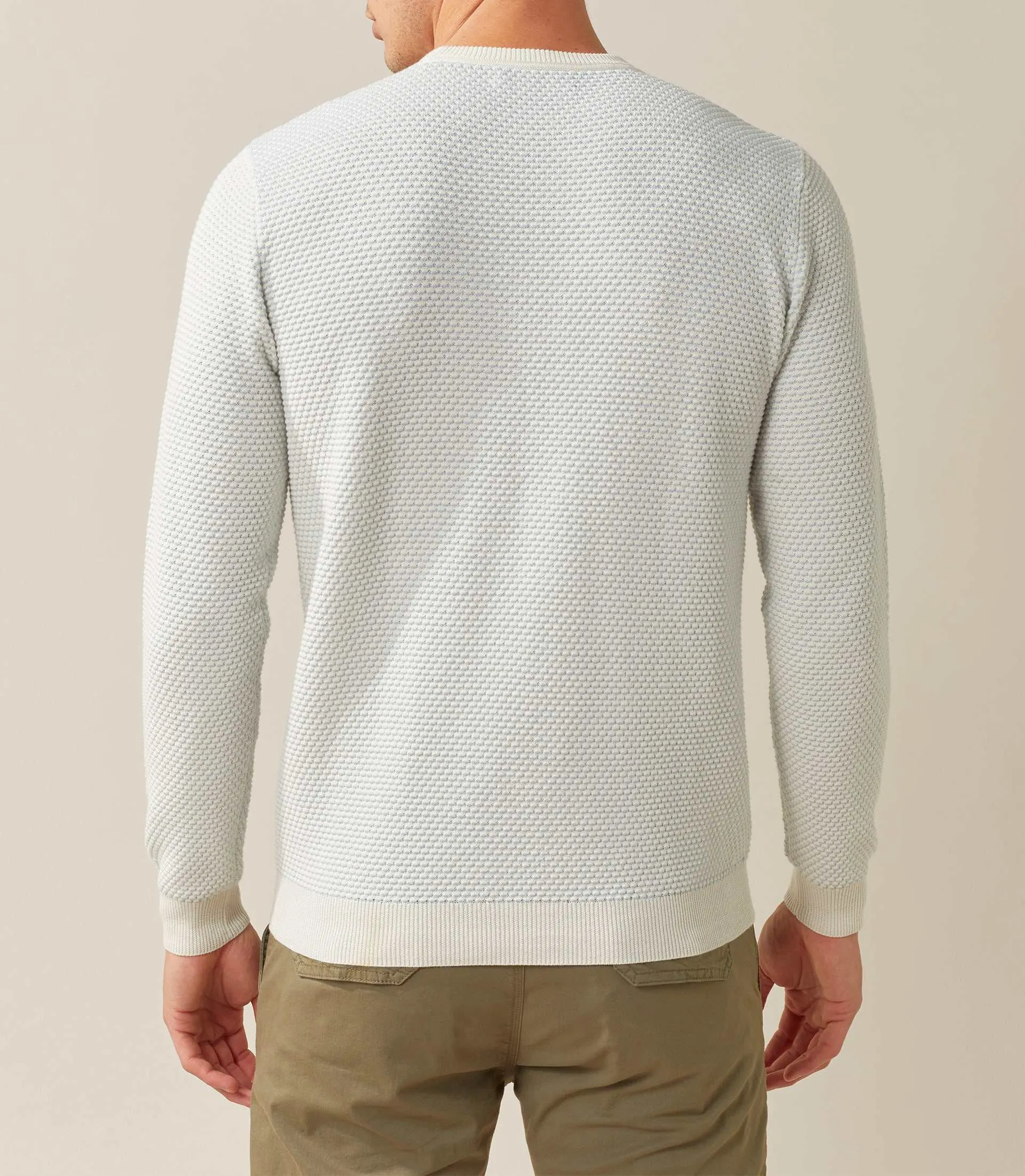 Pull col rond ciel-blanc Fapoleon