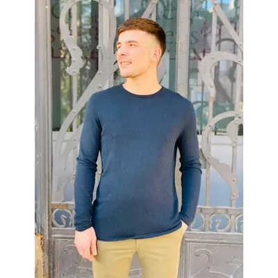 Pull col rond coton et cachemire