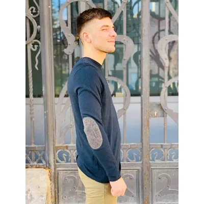 Pull col rond coton et cachemire