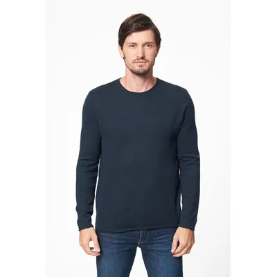 Pull col rond coton et cachemire