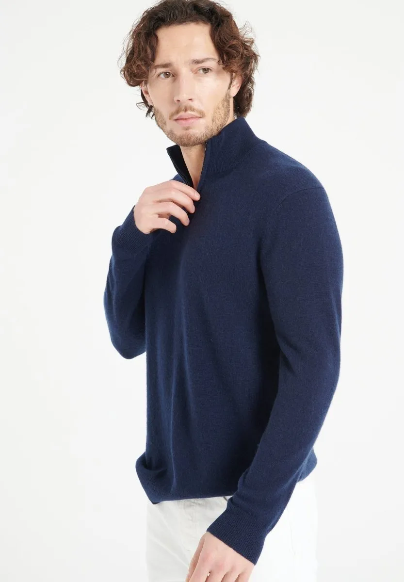 Pull col V cachemire bleu marine homme - LUKE 4