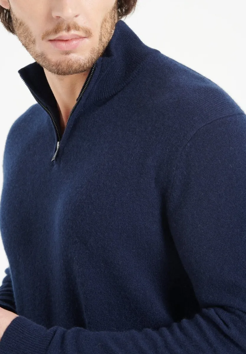 Pull col V cachemire bleu marine homme - LUKE 4