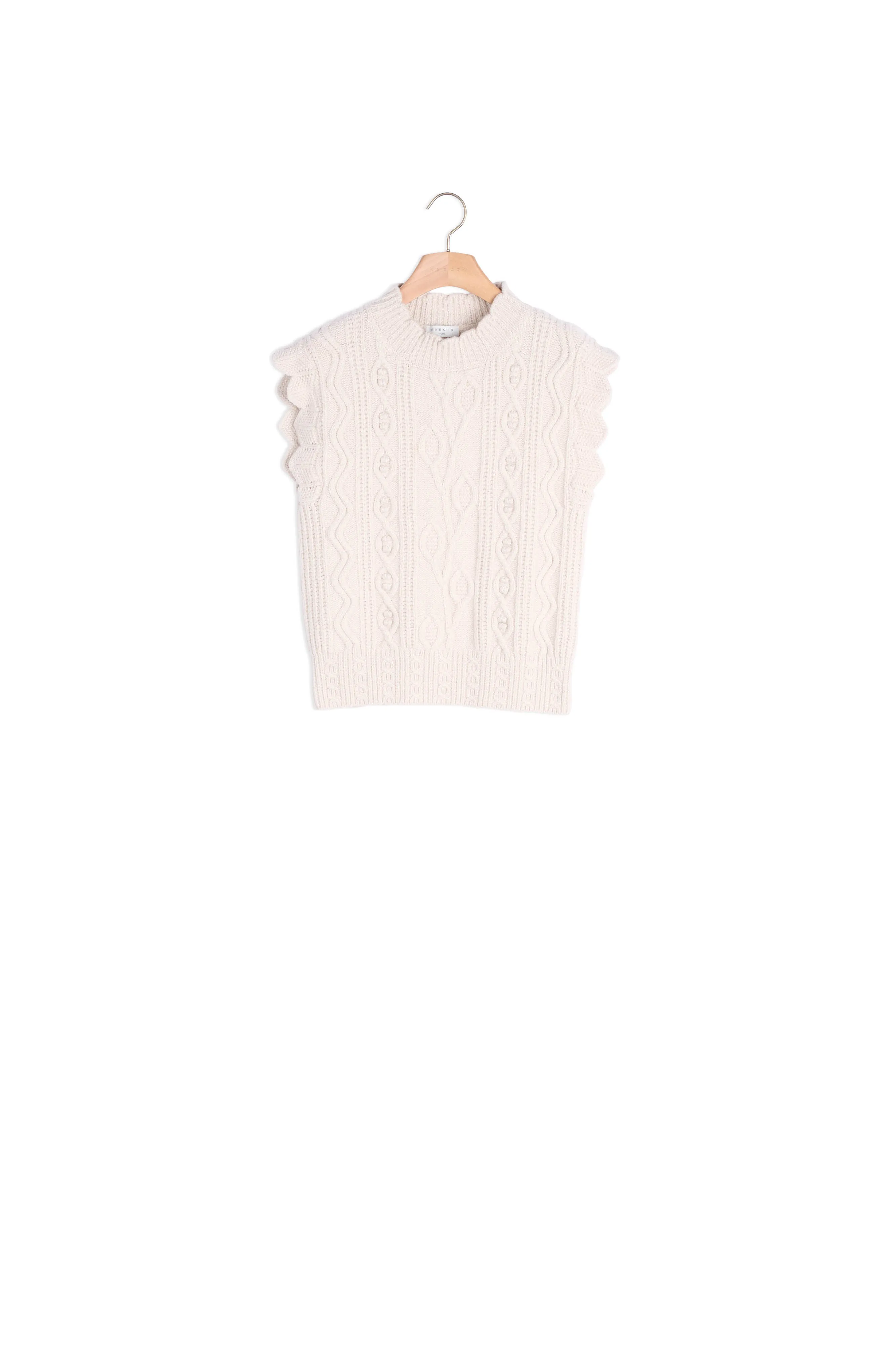 Pull en maille fantaisie sans manches