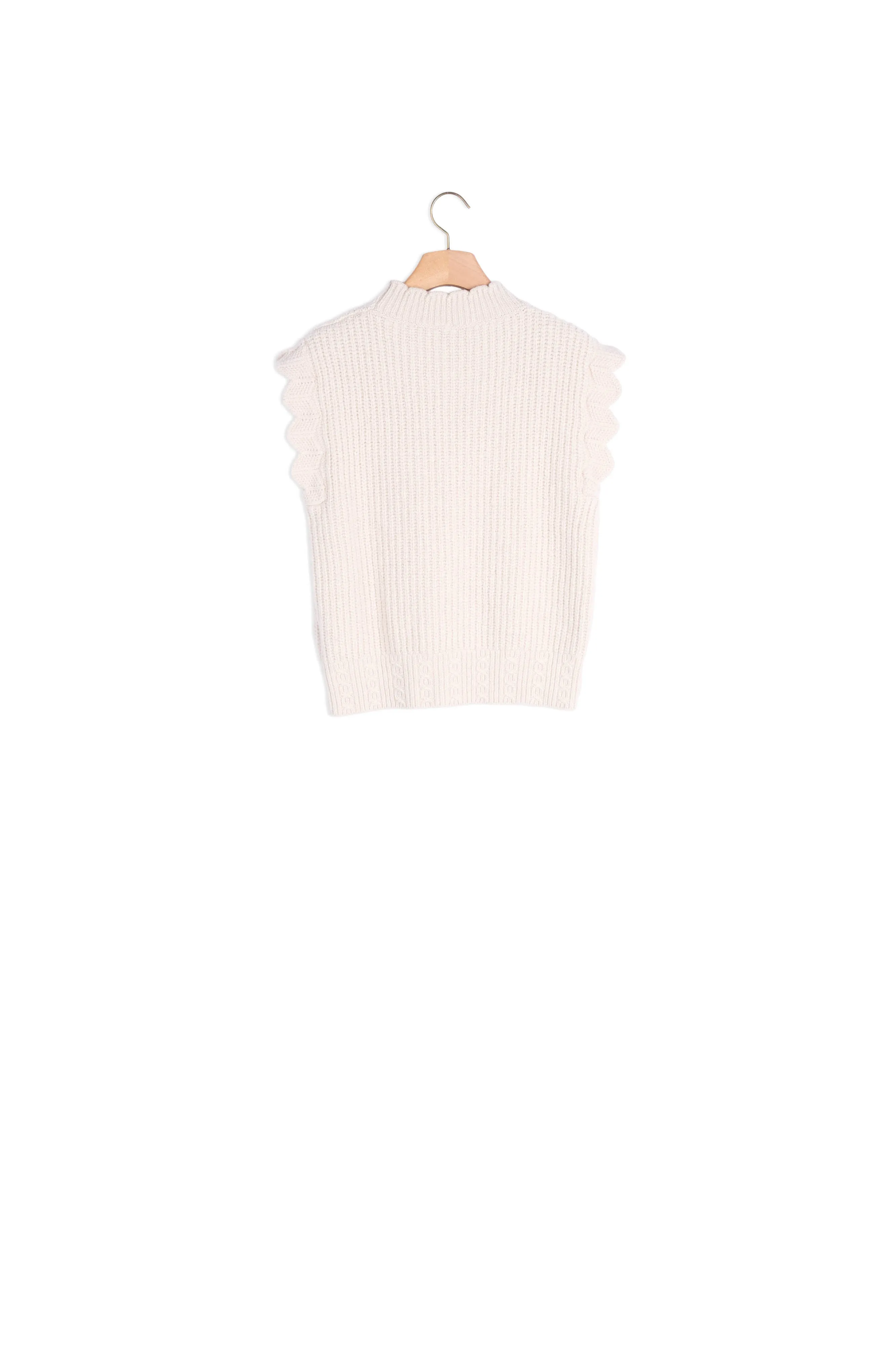 Pull en maille fantaisie sans manches