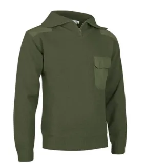 Pull épais col camionneur - Homme - REF DRIVER - vert militaire