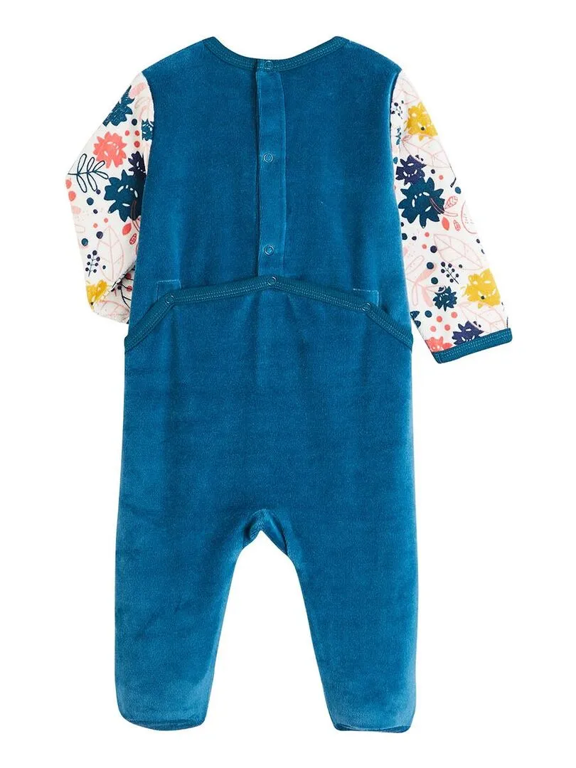 Pyjama bébé en velours Lamapampa - Bleu