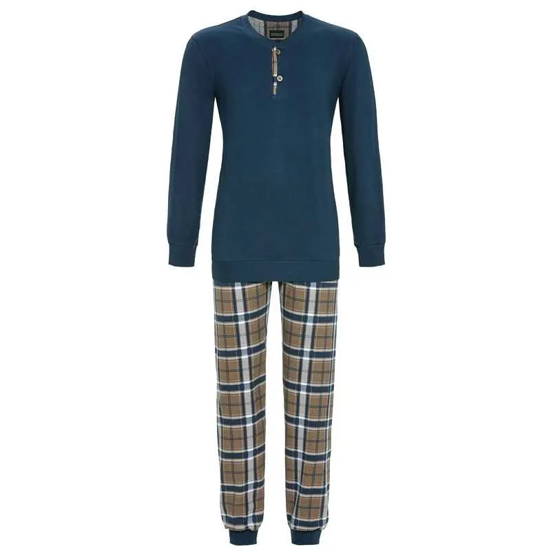 pyjama coton RINGELLA bleu avec pantalon à carreaux